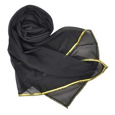 BellyLady Stunning Handmade Chiffon Belly Dance Veil, For Practice-Black