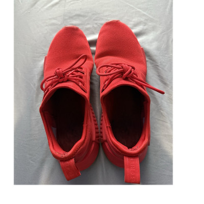 adidas NMD_R1 Men s Red Mesh Low Top Lace-Up Sneakers Rubber Sole S79168