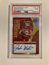 2025 Topps John Mateer Greatness Awaits Auto GOLD PSA 9 /50