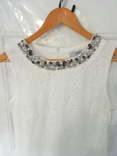 Joanna Hope 12 Occasion Dress Light Ivory Lace Bead Neckline Lined Back Zip New