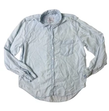 Rails Chambray Women's Button-Down Shirt Long Sleeve Top Light Blue Wash Size L