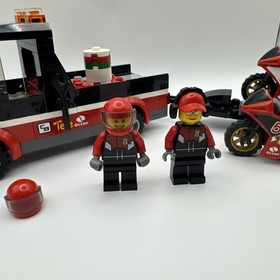 LEGO 60084 City Racing Bike Transporter 99% Minifigures Truck Motorcycles Trophy