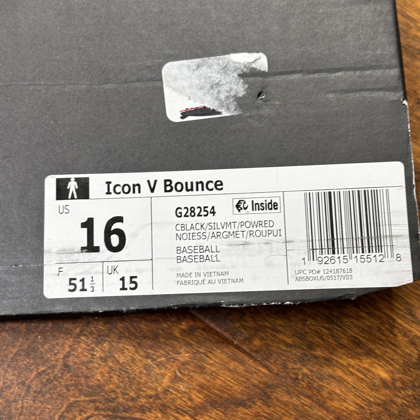 adidas Icon V Bounce Baseball Cleats Shoes Mens Size 16 Black Red Metal G28254 thumbnail 3