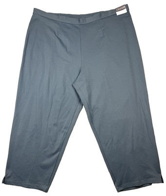 Liz & Me 5X Average Blue Pull On Capri Pants Stretch Knit Plus Size NWT
