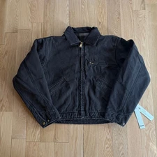 Elwood Petrol Workwear Cropped Flannel Lined Jacket Black Adult XS NWT