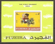 Fujeira 1971 Oldtimer Auto The First Peugeot Block 40 ungezähnt postfrisch