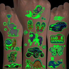 300 Styles Glow in the Dark Tattoos for Kids, 36 Sheets Mixed Styles Luminous Te
