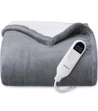 Bedsure Heated Blanket Throw Blanket - Fast Heating Electric Blanket 62X84 Gray