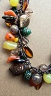Vintage Fruit Salad Beaded Necklace Czech Glass Leaf Charms  — photo 2