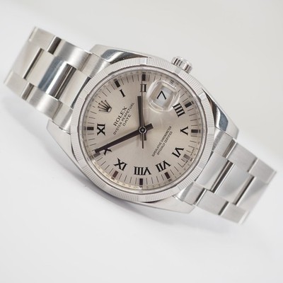 ROLEX OYSTER PERPETUAL DATE 34mm 115210 EDELSTAHL PAPIERE AUS 12/2009