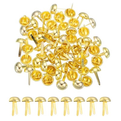 80Pcs Brads Paper Fasteners, 12x20 mm Metal Round Head Split Pins, Golden