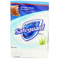 6 Pack Safeguard Antibacterial Deodorant Bar Soap, White with Aloe, 4 oz, 4 Ct