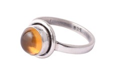 925 Sterling Silver Citrine Gemstone Handmade Rose Gold/Gold Plated Ring GRS1255
