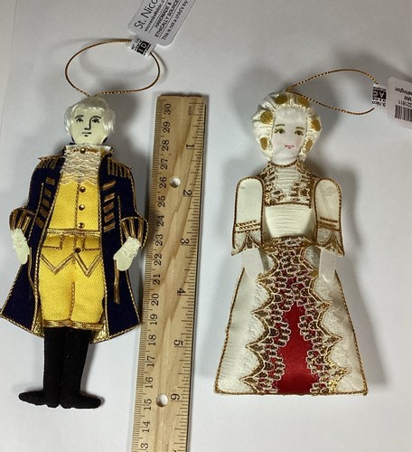 WHITE HOUSE HISTORICAL GEORGE AND MARTHA WASHINGTON ORNAMENTS FABRIC CLOTH NWT - Picture 11 of 11