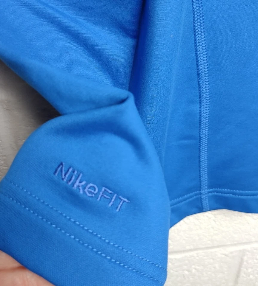 Pullover Nike Fit Hyper Warm para mujer mediano 1/2 cremallera azul 284313-488 Foto 3 de 4