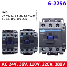 6-225 Amp AC Contactor 24,36,110,220,380V Coil Voltage 3 Pole NXC-06 to NXC-225