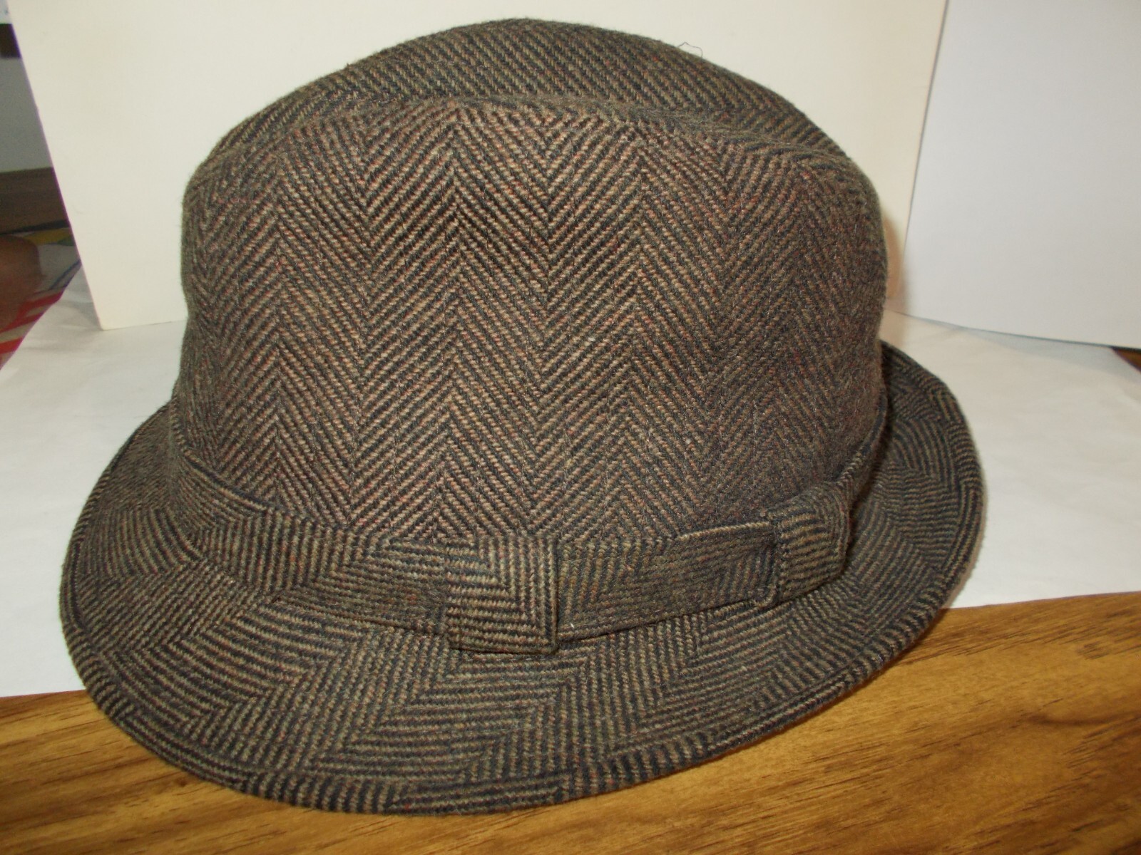 Fedora DORFMAN PACIFIC HAT  brown tweed wool    MEDIUM-image