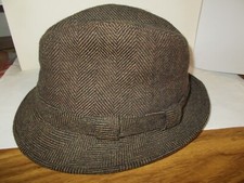Fedora DORFMAN PACIFIC HAT brown tweed wool  MEDIUM