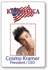 COSMO KRAMER KRAMERICA SEINFELD NAME BADGE PROP HALLOWEEN COSPLAY MAGNET BACK