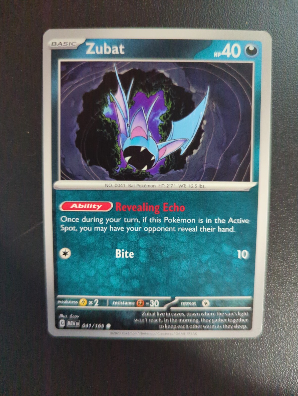 Zubat - 041/165 Scarlet and Violet  151 Common Pokemon - NM/MINT