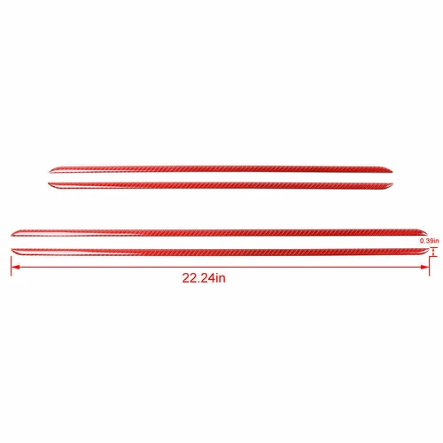 Cubierta decorativa de tira de puerta roja de fibra de carbono para Dodge Charger 2015+ accesorios - Imagen 3 de 10
