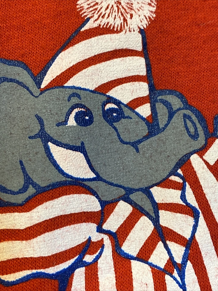 Camisa De Colección Años 80 90 Partido Republicano Política Ala Derecha Reagan Bush Elefante Roja Foto 3 de 4