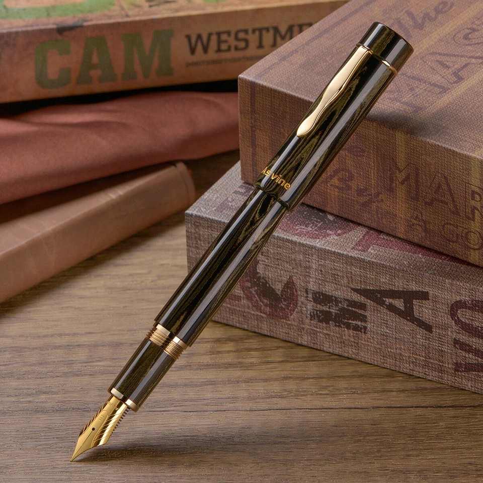 Asvine C2000 Ebonite Fountain Pen NO.8 EF/F/M/Stub 1.1 Nib Large Size Gift Pen - Image 4 of 4