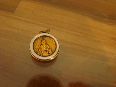 St Saint Jude Medal Catholic 18'' Gold tone Impossible Shrine MD Vtg