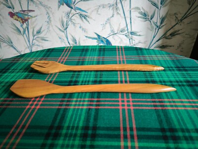 Vintage Salat Serviergabel und Löffel