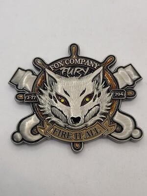 Fox Company Marine FURY Presented for Excellence 2.4'' Challenge Coin