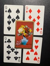 Swap Cards FLORAL Gold Border CONGRESS Cel - U - Finish ALL THE NINES LOT OF 4