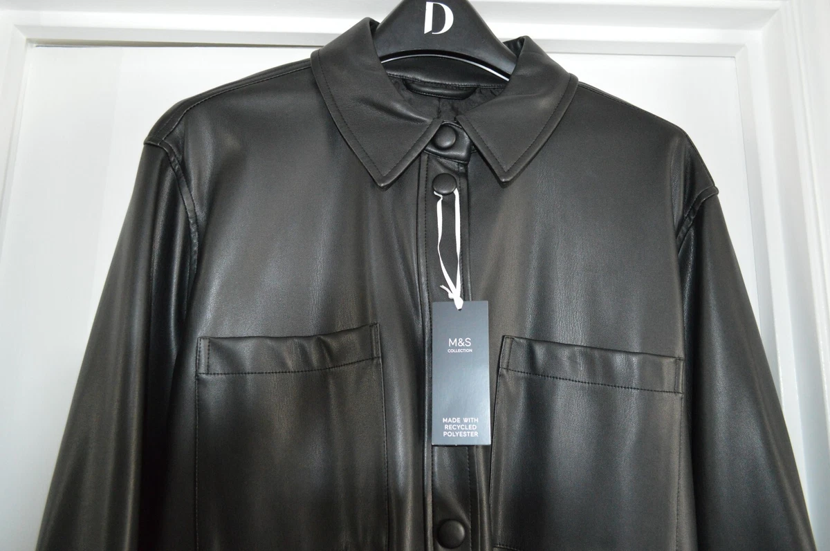 ladies soft Faux Leather coat Jkt size 20 MARKS AND SPENCERS BNWT COST 55 NO6