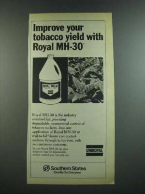 mh 30 tobacco 1986 Southern States Uniroyal Royal MH-30 Ad - Tobacco Yield