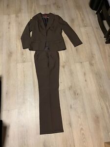 Damen Hosenanzug Braun Anzug Elegant Business Hose Jacke Gr 42 Neu Ebay