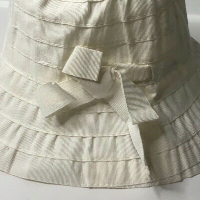 Grevi White and Tan Striped Woven Hat Grevi – Big Bag main image 3