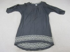 Ivy Jane Dress Womens Small Gray White Boho Lace Bottom Bohemian Casual Nylon Bl