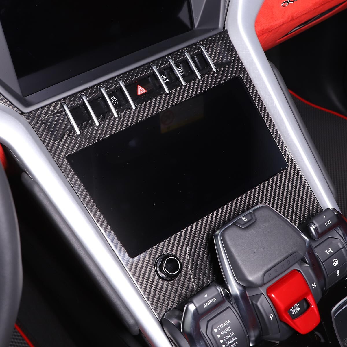 Real Carbon Center Control Air Condition Panel Cover For Lamborghini URUS 18-21