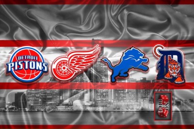 DETROIT Sports 20x30n Poster Detroit Lions Tigers Red Wings Pistons Free Ship