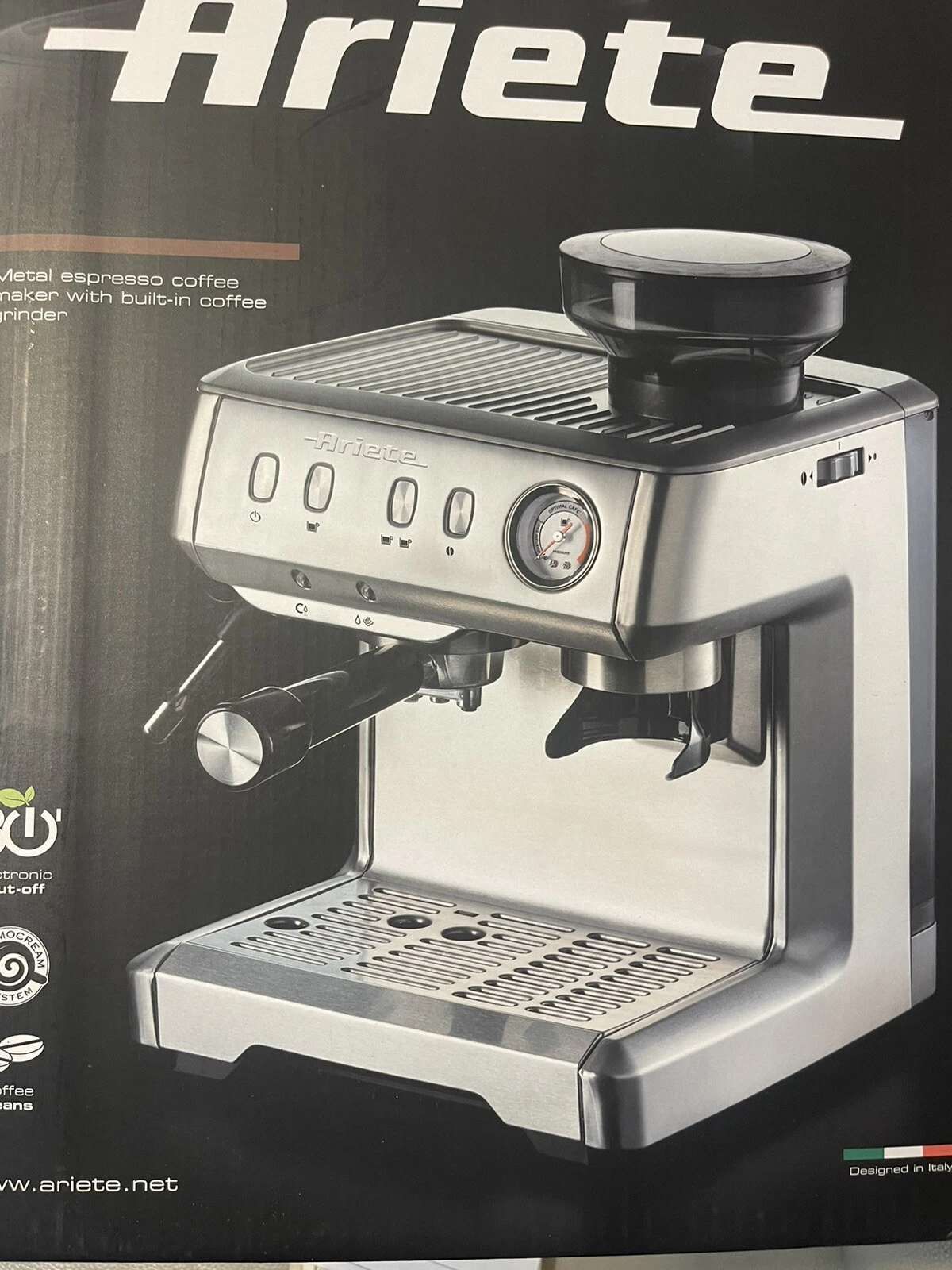 Bean to Cup Coffee Machine with Grinder & Milk Frother Ariete 1313