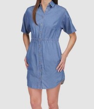 $155 Michael Michael Kors Women's Blue Button Front Shirtdress Dress Size M