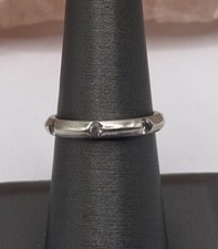 DESIGNER PAJ STERLING SILVER AND CLEAR CZ BAND RING SIZE 7