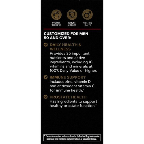 GNC Mega Men Essentials 50 Plus One Daily Multi, 60 Caplets - Picture 2 of 5