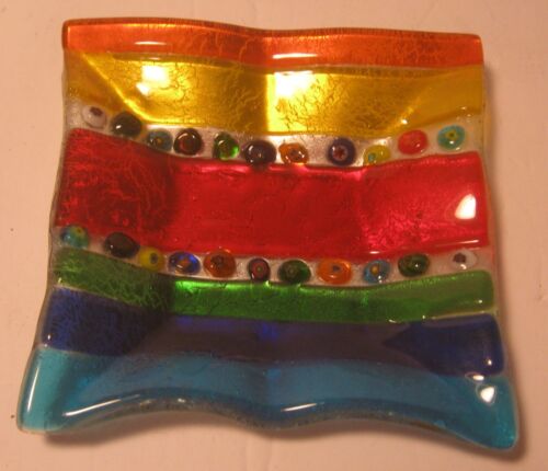 Art Glass Mint Dish with Glass Bead Swirls EXCELLENT Condition!!!! - Picture 1 of 4