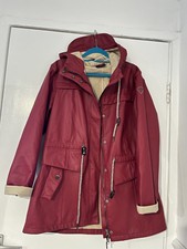 Womens Leather Coat/jacket Burgundy Colour Us 12