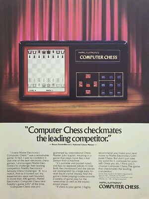 Mattel Electronics Computer Chess Checkmates Competitor Vintage Print Ad 1981