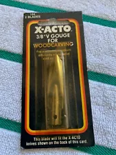 X-ACTO® Vintage #154 3-8”   “V” Gouge Wood Carving 2 Blades in Each Pack  NOS