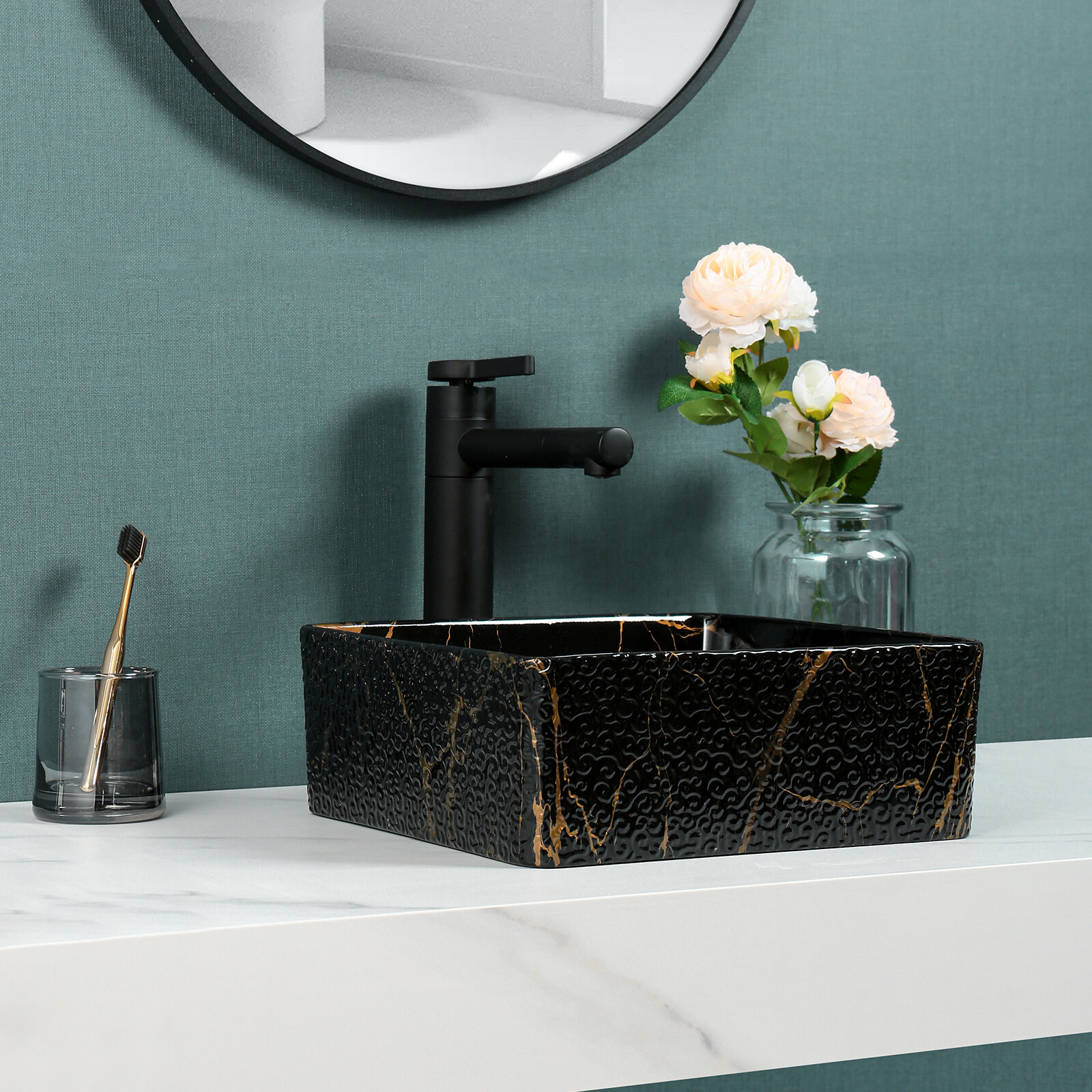 Porcelain Ceramic Vessel Sinks for Bathroom Vanity Sink Above Counter Basin