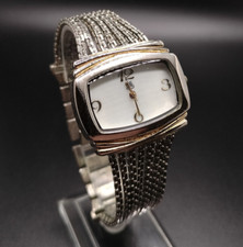 Rectangular Womens Watch Multi Chain Band Two Tone, needs battery or repair