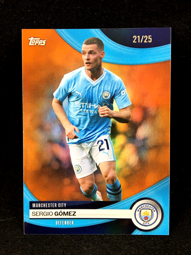 Sergio Gomez 2023-24 Topps Manchester City Team Set ORANGE /25 JERSEY # 21/25 #9 - 第 1/4 張圖片