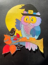 Vintage Halloween Eureka Sowa Karton Dwustronny